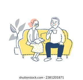 Senior couple relaxing on the sofa - Powered by Shutterstock