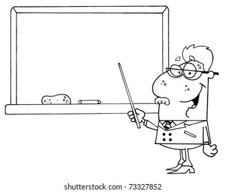 Scientist Professor Looking Around Blank Sign Stock Vector (Royalty ...