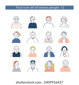 Senior man and woman icon set upper body - Powered by Shutterstock