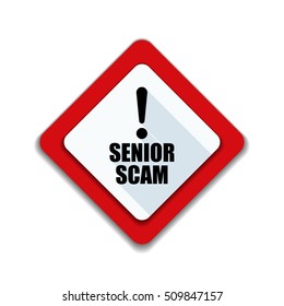 Senior Scam Hazard Sign Illustration