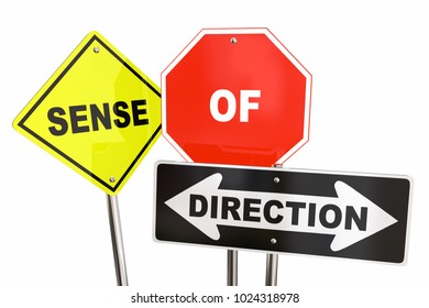 Sense Direction Road Signs Guidance 3d Stock Illustration 1024318978 ...