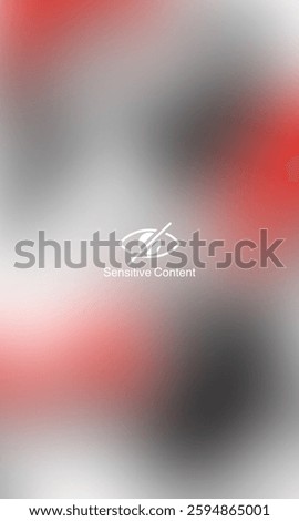 Sensitive content icon with blurred background. Sensitive content censored