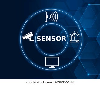 sensor tech concept.A device that detects and responds to input from the physical environment.