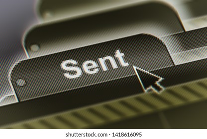 Sent. A File In A Screen. Illustration.