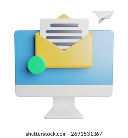 Sent Mail Message 3D Rendering Illustration
