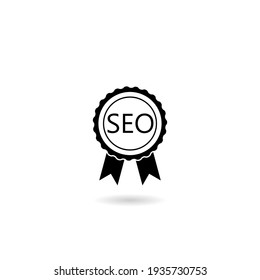 SEO badge icon with shadow