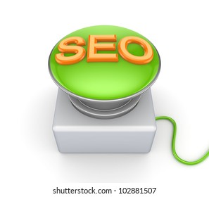 SEO button.Isolated on white background.3d rendered.