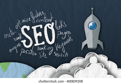 SEO Factors.Rocket Taking Off