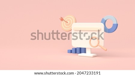SEO Optimization, web analytics and seo marketing concept. 3d rendering