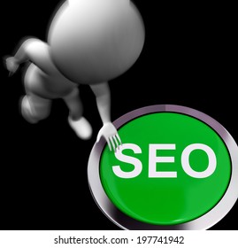 SEO Pressed Search Engine Optimization Showing Digital Marketing Website Development And Research For Online Site Traffic