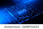 SEO - Search Engine Optimization Concept for Digital Marketing. 3D Illustration