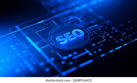 SEO - Search Engine Optimization Concept for Digital Marketing. 3D Illustration