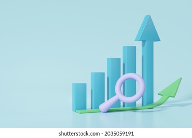 SEO or Search Engine Optimization digital grow marketing concept. online business growth web analytics click search information on blue background illustration. 3d render