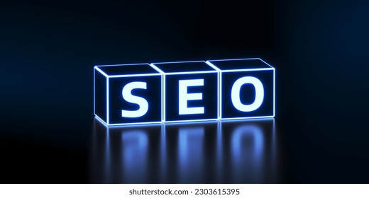 SEO Search Engine Optimization Marketing Web Traffic Internet Business Technology Concept. 3D Illustration