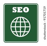 SEO or Search Engine Optimization sign isolated on white background with copy space.