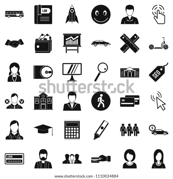 Seo for site icons set.\
Simple style of 36 seo for site icons for web isolated on white\
background