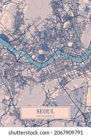 Seoul - South Korean Breezy City Map is one of the coolest city map designs for you. This is a print-ready graphic. Use for Printable products.