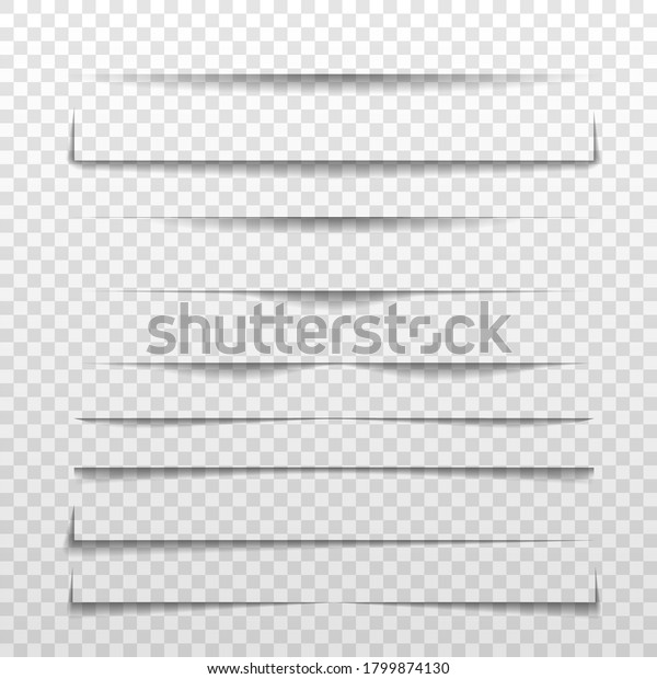Separator line or shadow divider for web
page. Page dividers. Realistic isolated
shadow