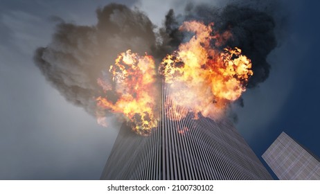 September 11 Attacks Flight 93. 3d Illustration. Istanbul Turkey 2022