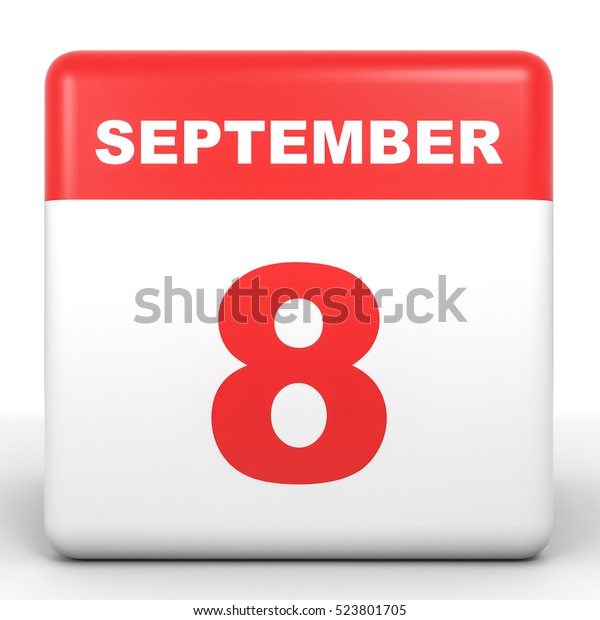 September 8 Calendar On White Background Stock Illustration 523801705