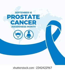 September is Prostate Cancer Awareness Month illustration. Blue awareness ribbon, bladder, prostate cancer icon set. Men's health symbol. Important day - Powered by Shutterstock