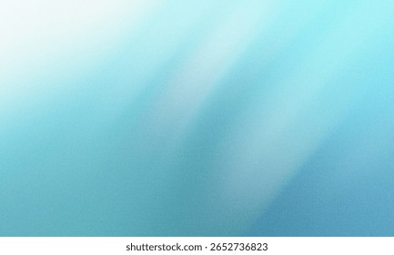 A serene and abstract background featuring a smooth gradient from bright white to deep teal blue. The image has a fine grain texture, creating a soft and slightly diffused visual effect.