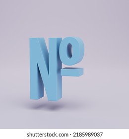 Serial Number. Blue Color Number Icon On A White Background With Space For Text. 3d Illustration. 3d Render