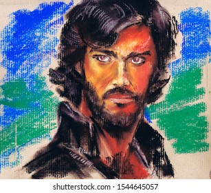 A Series Of Famous Discoverers. Marco Polo Is An Italian Merchant And Traveler Who Presented The Story Of His Trip To Asia In The Famous Book On The Diversity Of The World. Pastel Graphics Cardboard