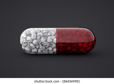 Serious side effects in medications. 3D Render.
