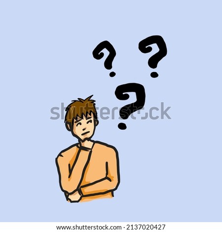 seriuos young man thinking to solve many problems