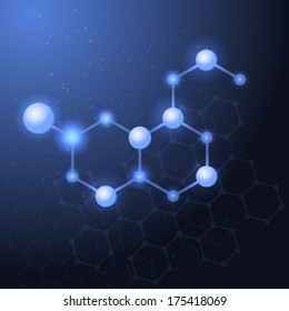 Serotonin Molecule Structure Background.