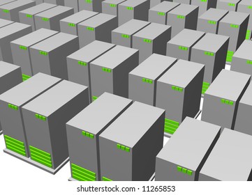 Server Clusters For Data Warehousing Clip Art Isolated