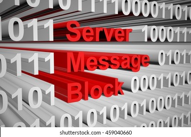 Server Message Block In The Form Of Binary Code, 3D Illustration