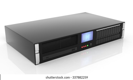 Server rack, isolated on white background