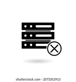 Server Unavailable Icon With Shadow