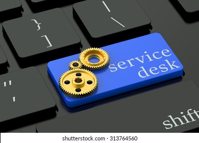 Service Desk Concept On Blue Keyboard Button