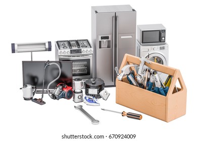 Service And Repair Of Household Appliances Concept. 3D Rendering
Isolated On White Background