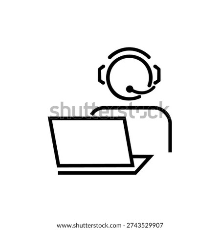 Service, support and help icon - thin line icon