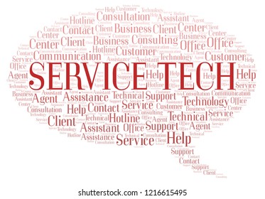 Service Tech Word Cloud Stock Illustration 1216615495 | Shutterstock