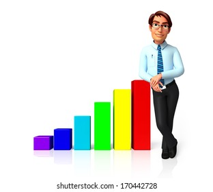 Serviceman with graph