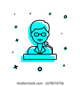 serving teacher icon. Simple thin line, outline, glyph, flat illustration of education icons for ui and ux, website or mobile application