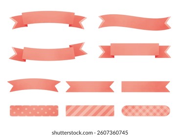 Set of 10 ribbon frames_red