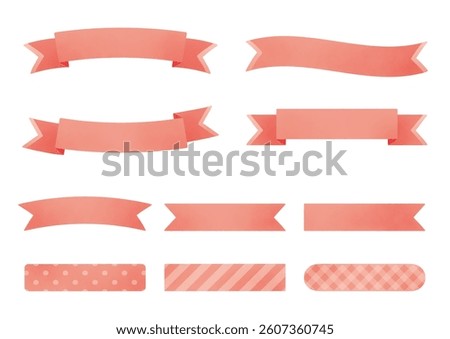 Set of 10 ribbon frames_red