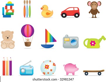 A set of 15 toy illustrations for under fives - Powered by Shutterstock