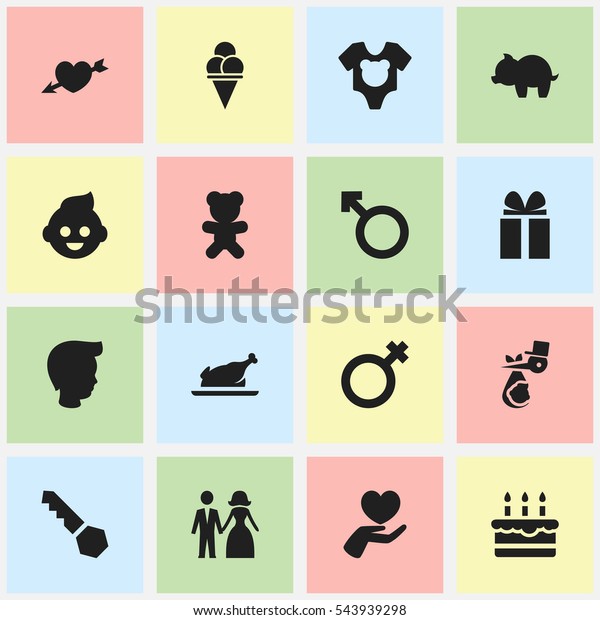 Set Of 16 Editable Family Icons.\
Includes Symbols Such As Baby, Gift, Cold Dessert And More. Can Be\
Used For Web, Mobile, UI And Infographic\
Design.