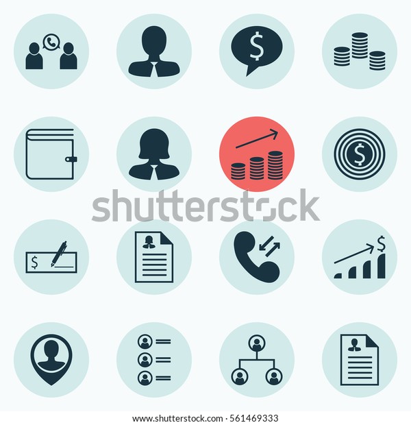 Set 16 Human Resources Icons Includes Stock Illustration 561469333