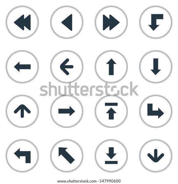 Set 16 Simple Indicator Icons Can Stock Illustration 547990600