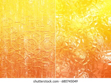 Set 2 of orange abstract backgrounds digital illustration. - Shutterstock ID 680745049