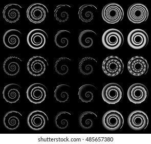 Set 30 Spiral Helix Shapes Concentric Stock Illustration 485657380 ...