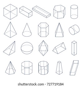 Set White 3d Geometric Shapes Isometric Stock Vector (Royalty Free ...